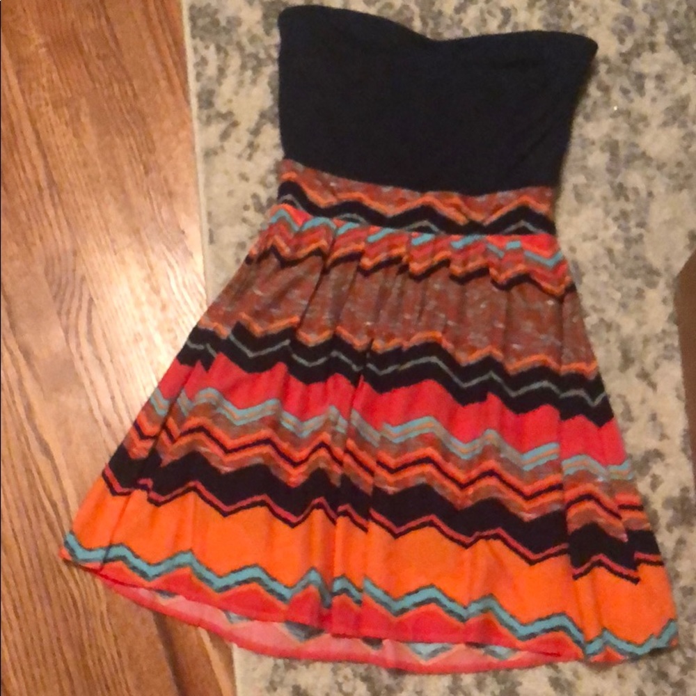 Strapless mini dress